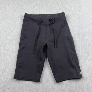 Alo Yoga Shorts Women XS Black High-Waist Biker Athletic Gym Running Compression